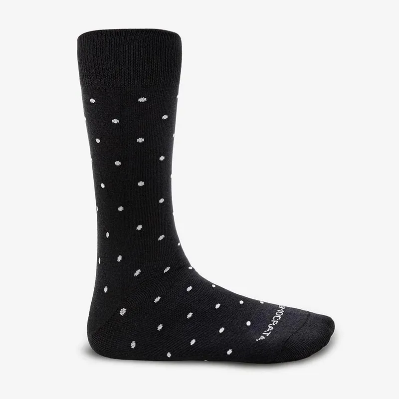 Meia Masculina Cano Longo Algodão Poliamida Preta Poá 39/44