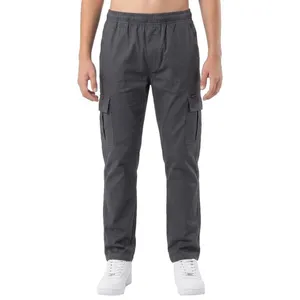 Calça Cargo Juvenil Sarja Elástico Na Cintura Via Lance