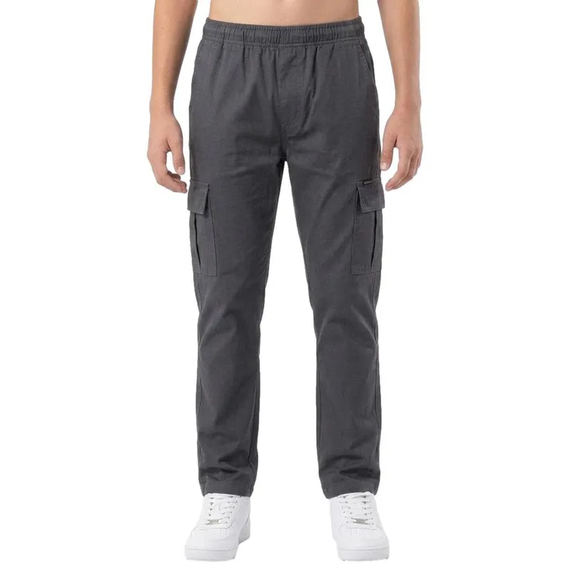 Calça Cargo Juvenil Sarja Elástico Na Cintura Via Lance