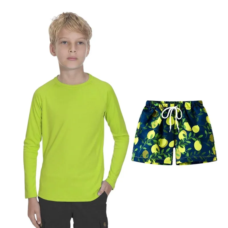 Kit Camiseta Proteção Solar UV Original + Short Verão Praia Tactel INFANTIL PLT 369