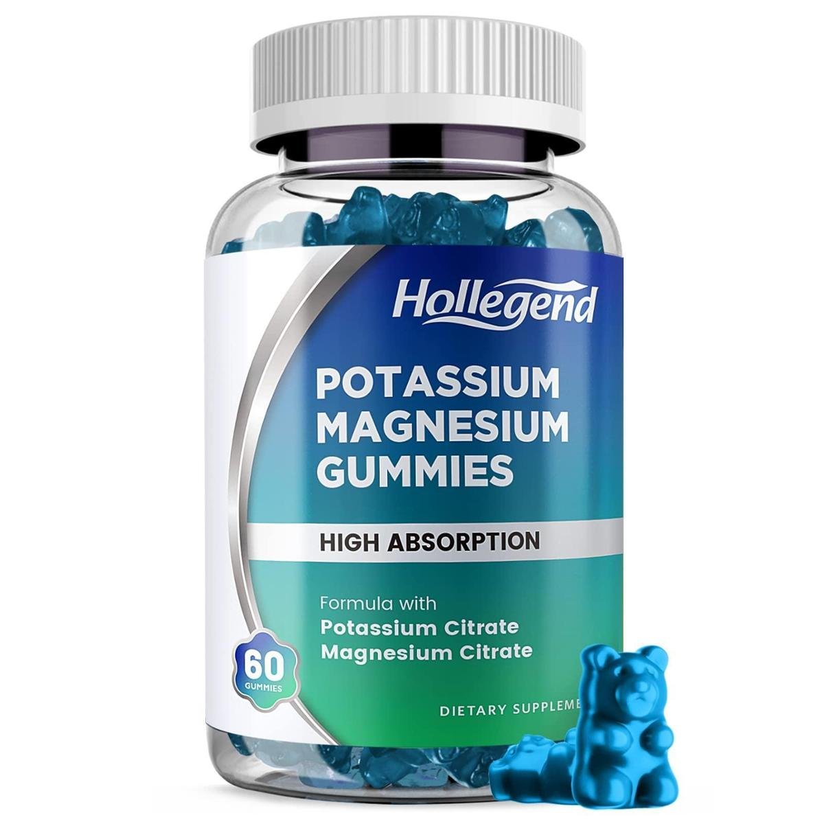 Suplementos: Gomas de potássio e magnésio HOLLEGEND (60 unidades)