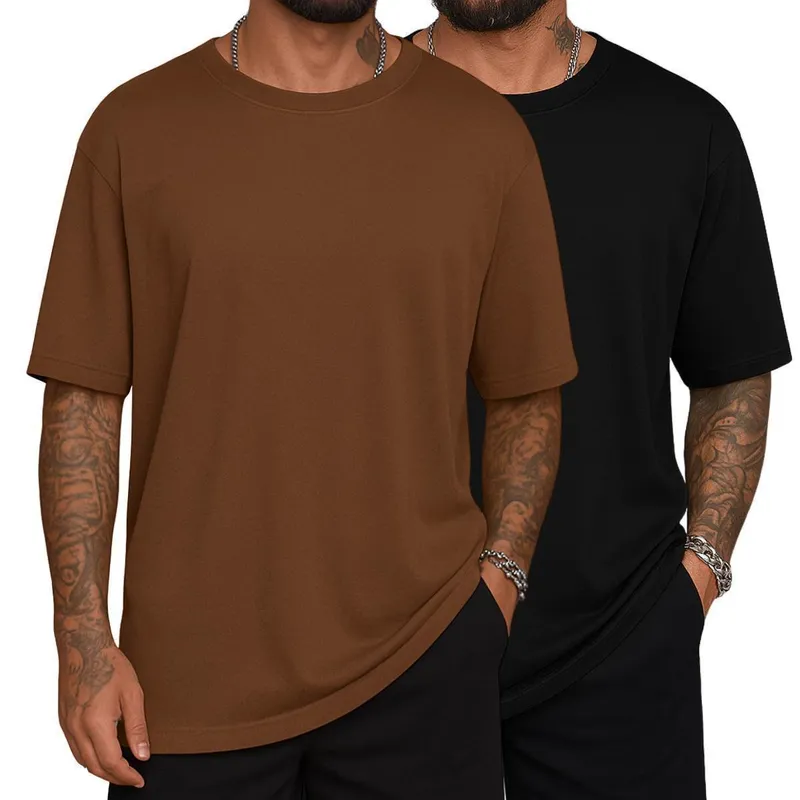 Kit 2 Camiseta Oversized Streetwear Algodão Academia Treino Casual