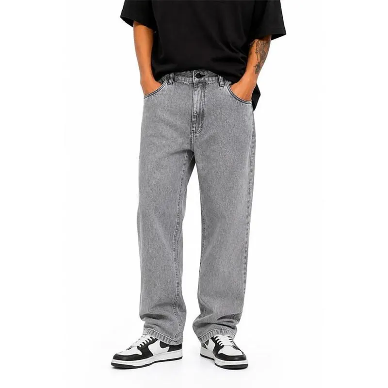 Calça Plano C Jeans Regular Washed Estonada Cinza