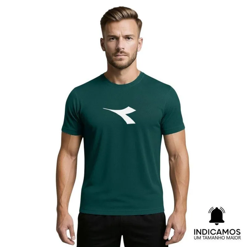 Camiseta Diadora Big Logo Masculina - Verde Escuro XGG