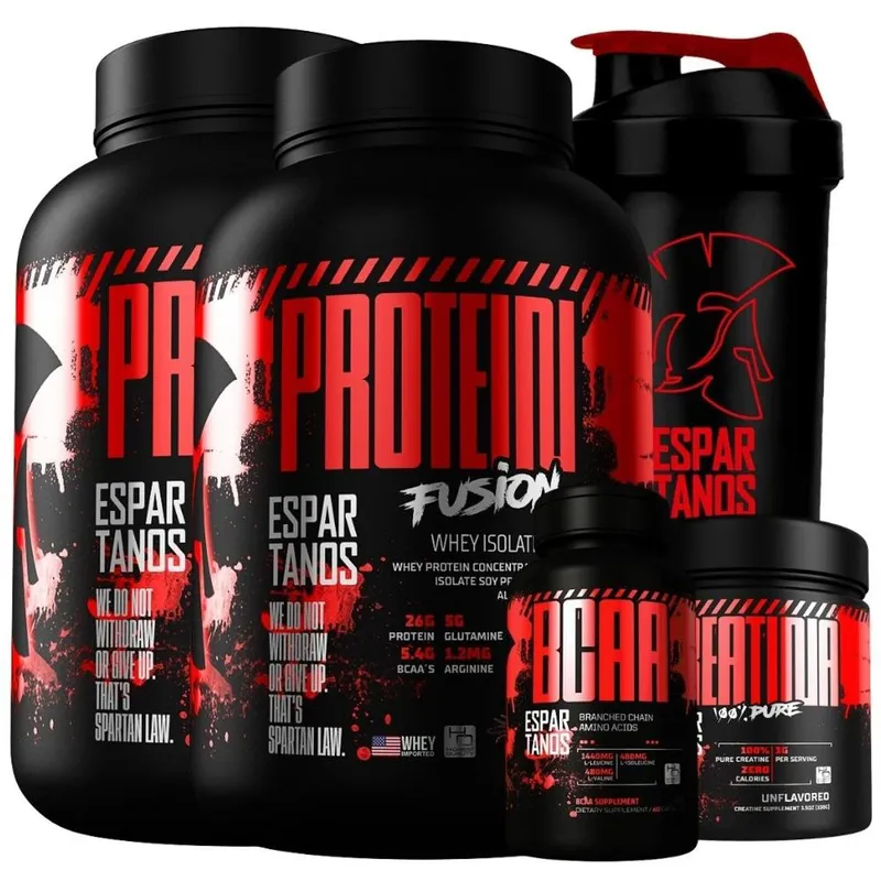 Kit 2x Whey Protein Fusion + Bcaa + Creatina + Shaker