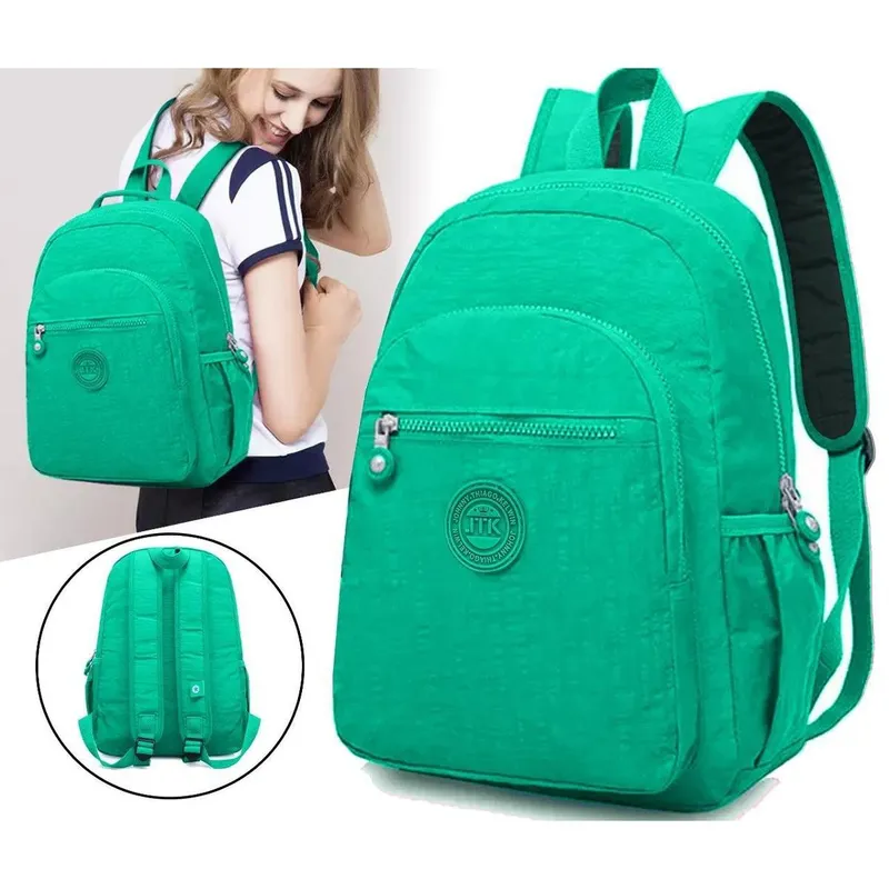 Mochila Feminina Escolar Resistente Tactel Estilosa Zíper