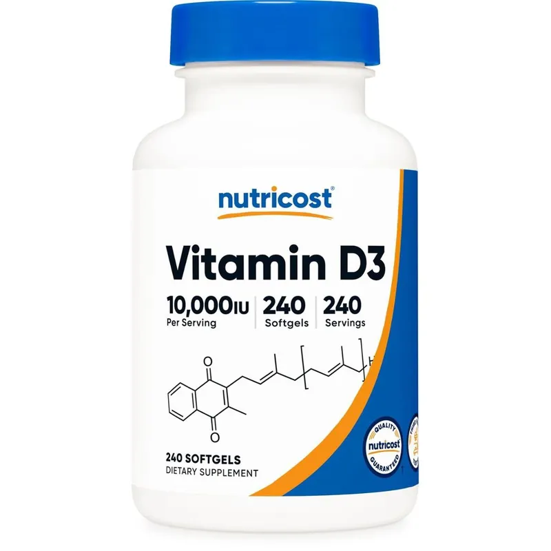 Suplemento Nutricost Vitamina D3 10.000 UI 240 cápsulas
