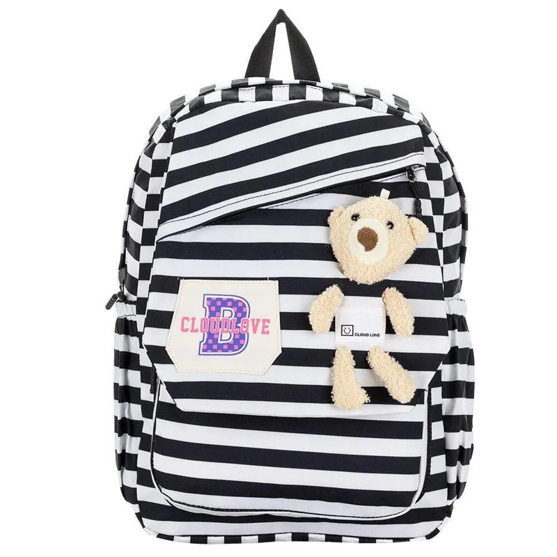 Mochila Feminina Arara Dourada - Ry6698 - Preto+Branco - U