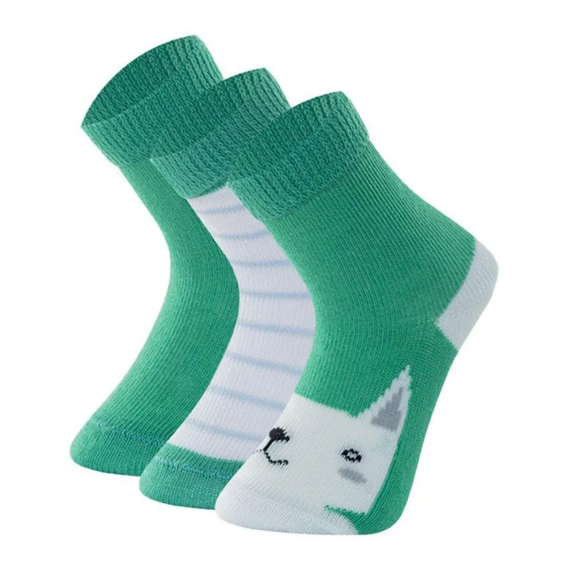 Kit 3 Pares Meia Bebê Mash Infantil Algodão Estampada Punho