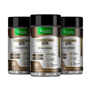 Kit 3x Pote Coenzima Q10, Ômega 3, Vitamina E, Coq10, Tcm, Vegano, Denavita