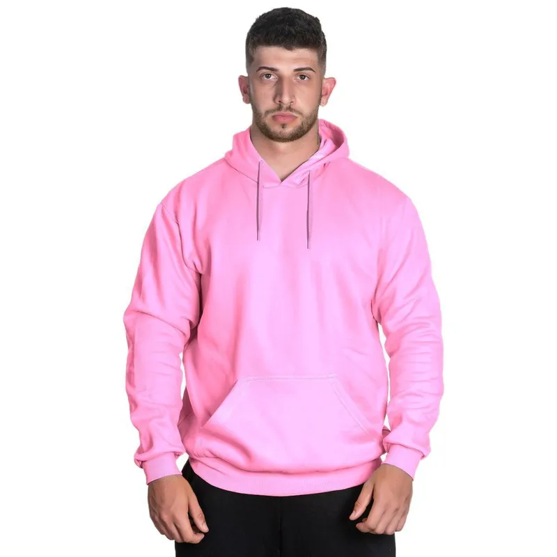 Blusa De Moletom Canguru Casaco De Frio Liso