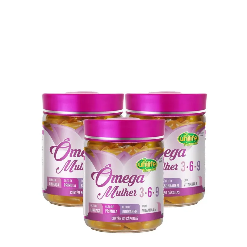 Kit 3x Ômega Mulher 3, 6 e 9 60 Cápsulas Unilife