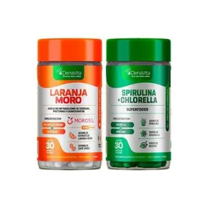 Kit Extrato Laranja Moro com Picolinato de Cromo, Café Verde 3x1 e Spirulina com Chlorela 2x1
