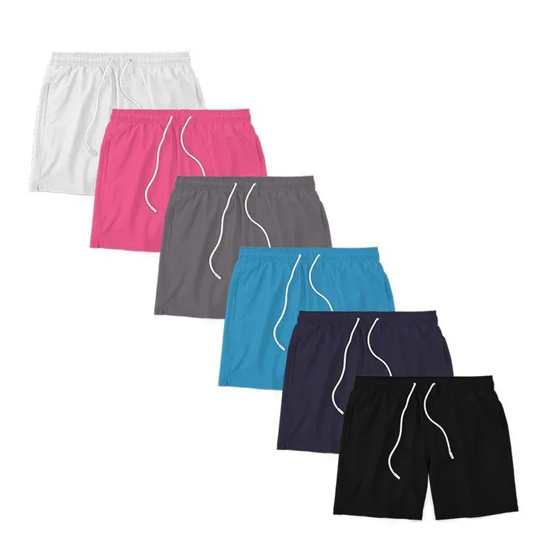 Kit 6 Shorts Masculino Liso Básico Bermuda Tactel Água Praia Treino Academia Corrida