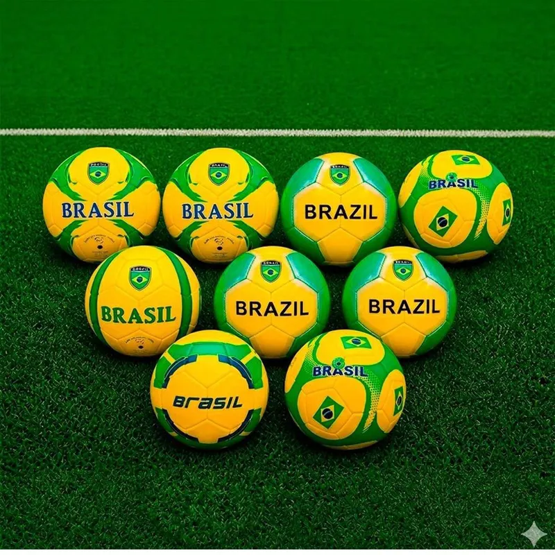 Kit 10 Bolas Futebol Campo Brasil 2026 Oficial Costurada