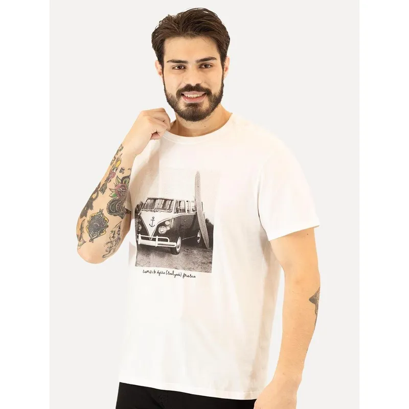 Camiseta Reserva Masculina Kombi Mono Branca