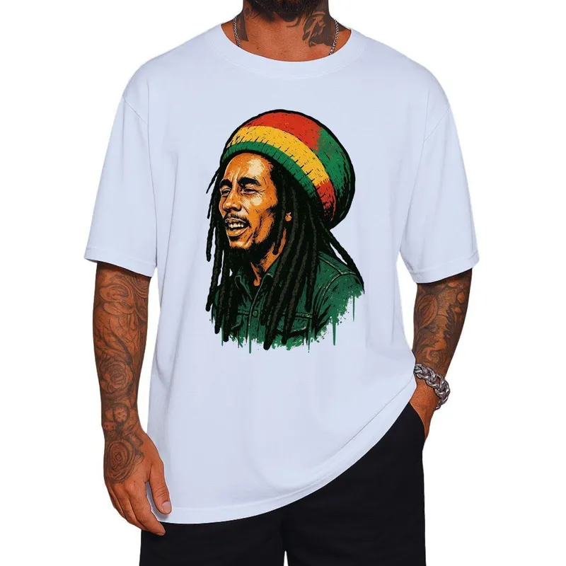 Camiseta Oversized Gola Alta Streetwear Algodão Casual