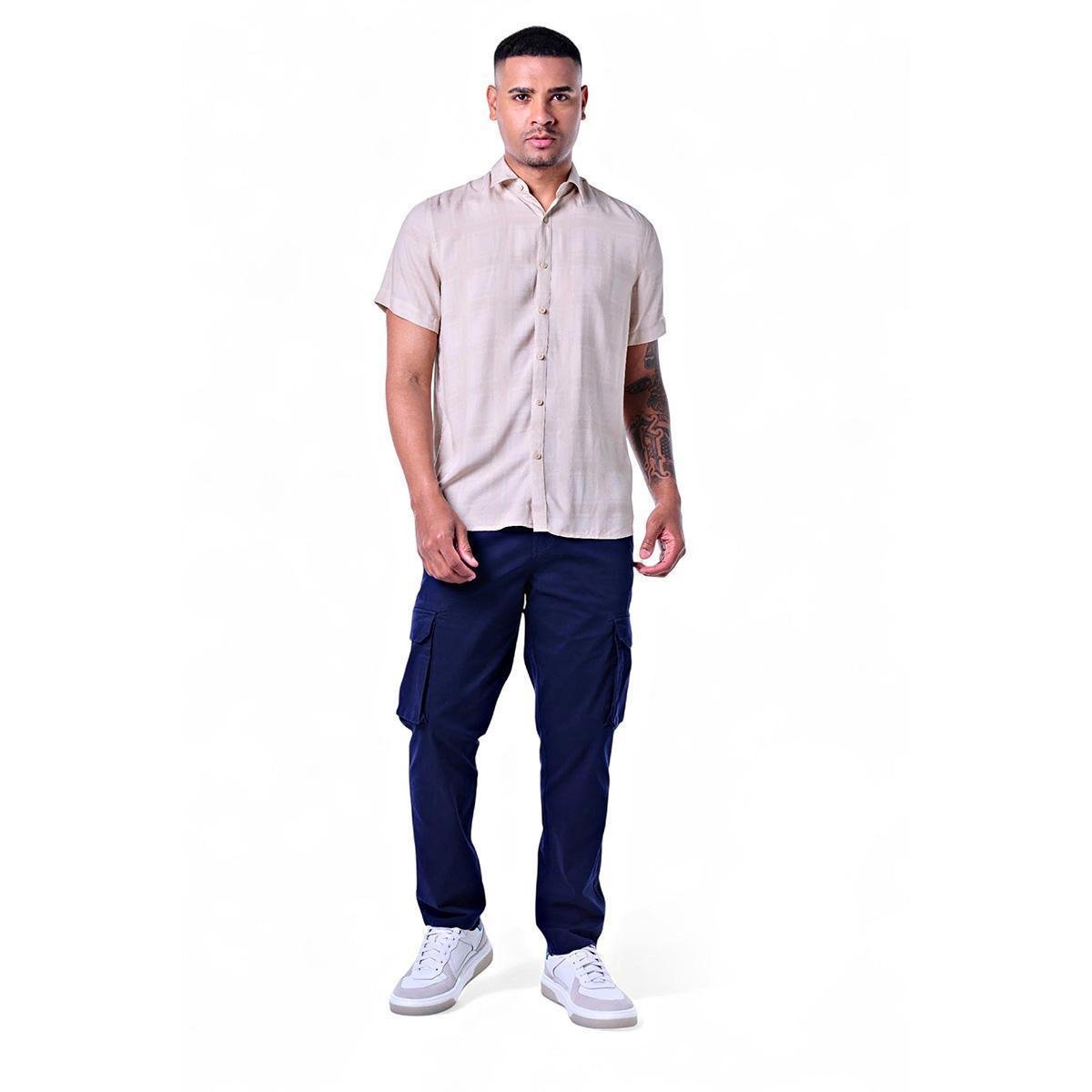 Camisa Masculina Viscose Maquinetada