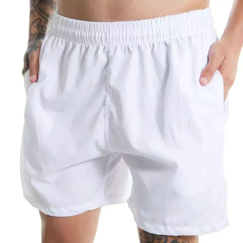 Short Academia Masculino Praia Com Lycra Tactel Liso Bermuda
