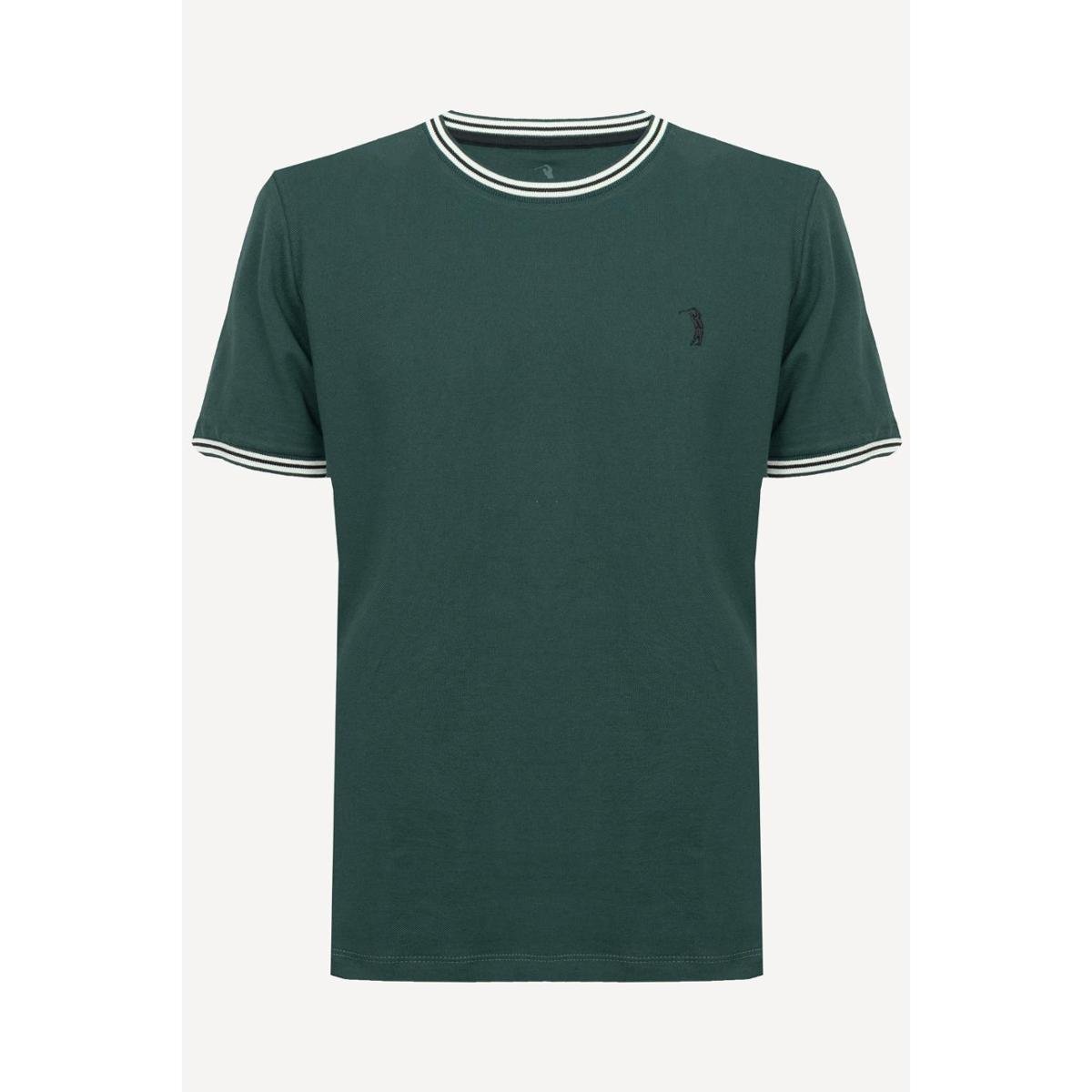 Camiseta Aleatory Lisa Diferenciada Verde Escuro