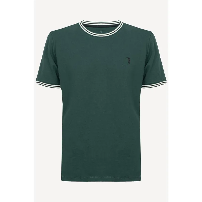 Camiseta Aleatory Lisa Diferenciada Verde Escuro