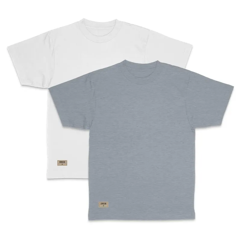 Kit Elegante Masculino 2 Camisas em Algodão 30.1 de Modelo T-Shirt