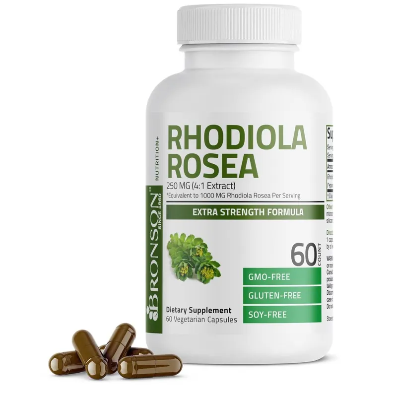 Suplemento Cápsulas vegetarianas Bronson Rhodiola Rosea 60 ct
