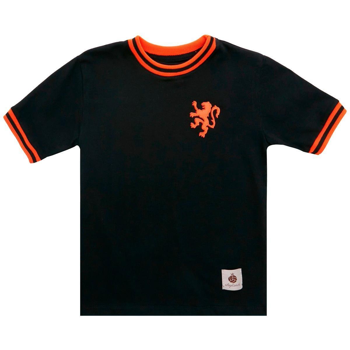 Camisa Holanda Preta Retrô Infantil Juvenil Unissex