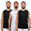 Kit de 3 Camisa Regata Masculina Camiseta Cavada