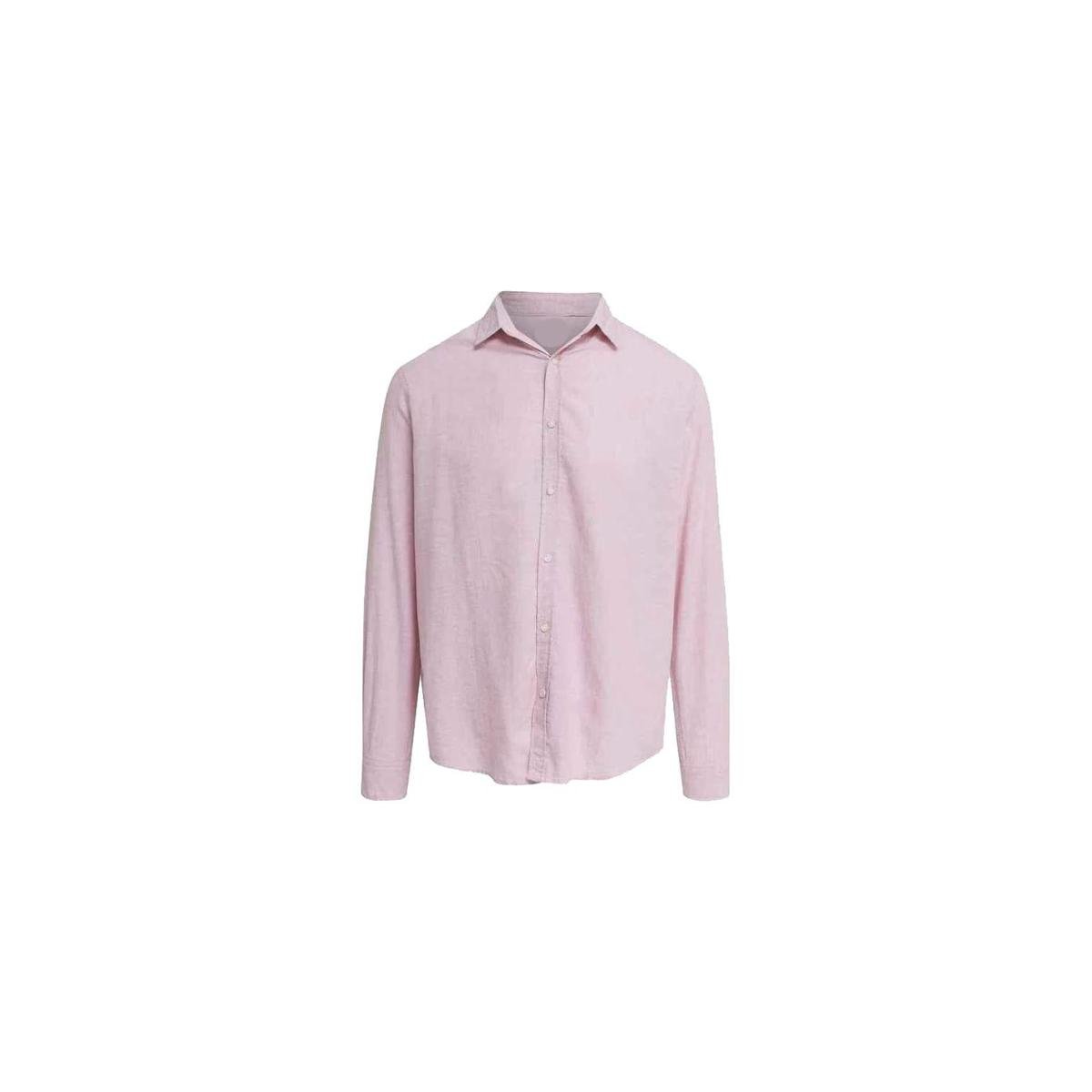 Camisa Linho Manga Longa Rosa Tam. G