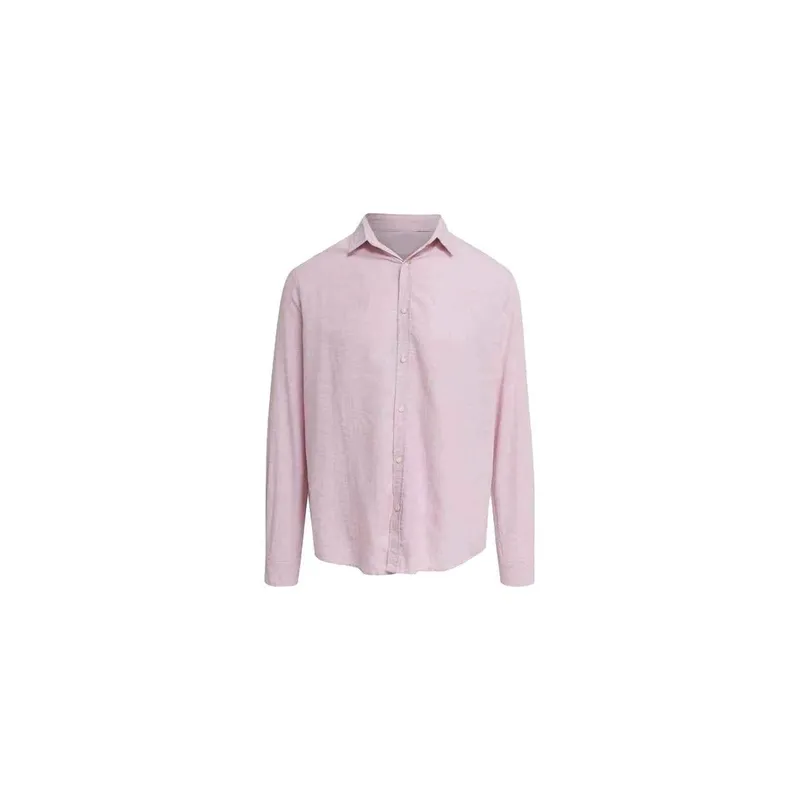 Camisa Linho Manga Longa Rosa Tam. G