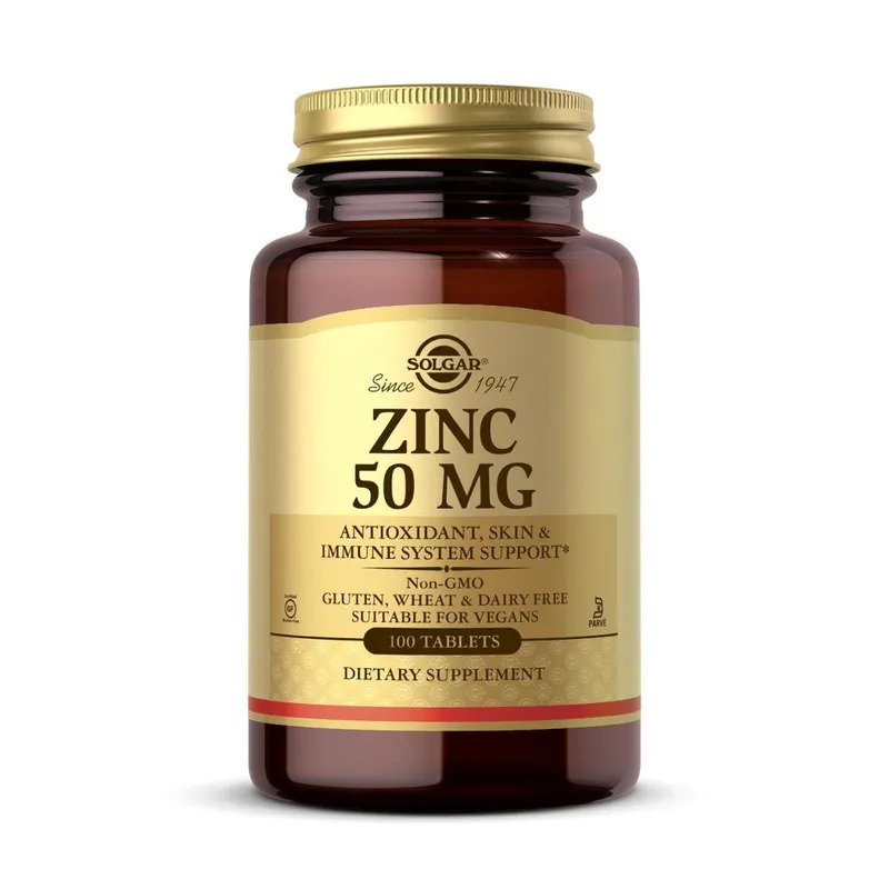 Suplemento Solgar Zinc 50 Mg 100 Comprimidos Antioxidante Vegano