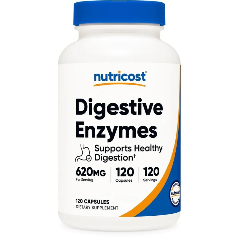 Suplemento De Enzimas Digestivas Nutricost 620Mg 120 Cápsulas