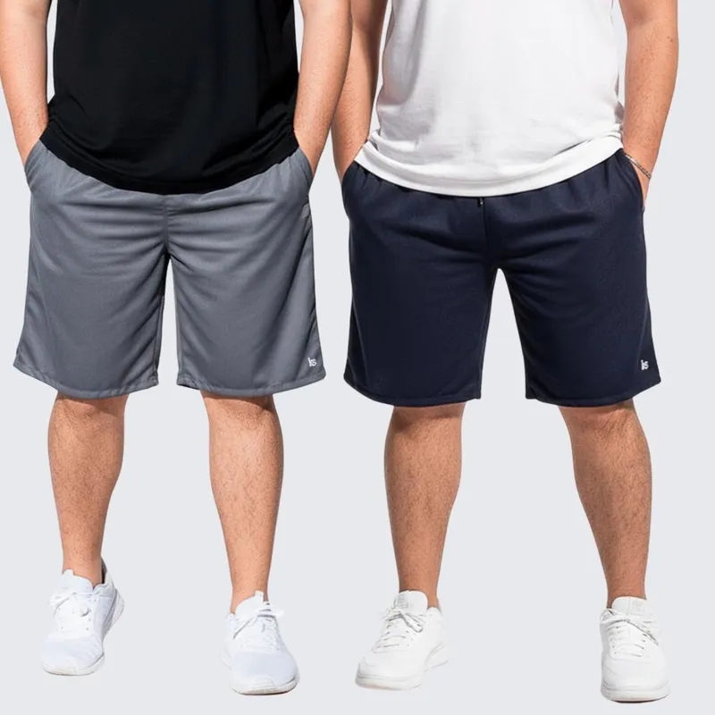KIT 2 Bermuda Masculina Plus Size Short Tecido Dry Treino Academia