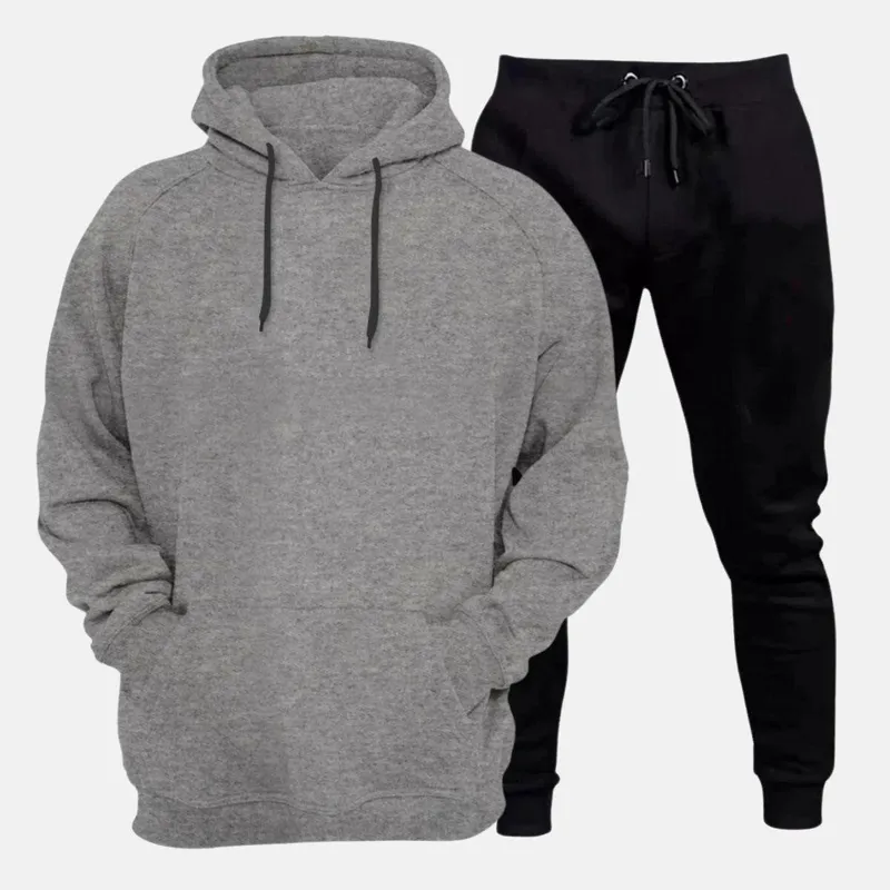 Conjunto de Moletom Blusa + Calça Peluciada Casual