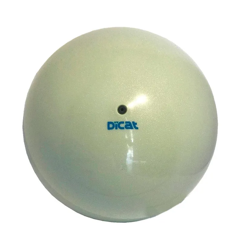 Bola Glitter 400g 20cm Ginástica Rítmica Dicat Sports Prata Metalizado