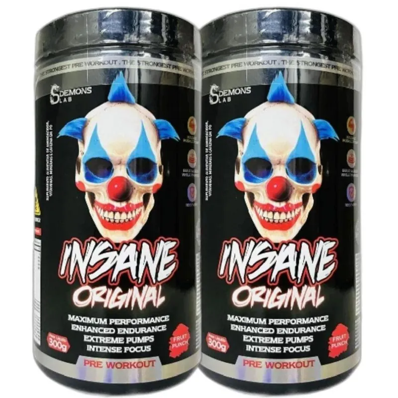 2x Pre Treino Insane Original Fruit Punch 300g - Demons Lab
