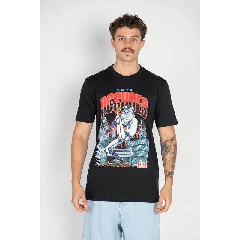 Camiseta DC Shoes M/C Pitcher Preto-Preto-GG