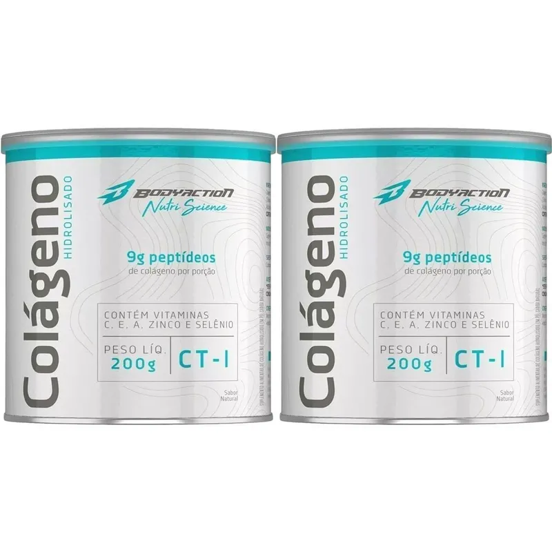 Kit 2X Colágeno Hidrolisado Nutri Science - 200g Natural - BodyAction