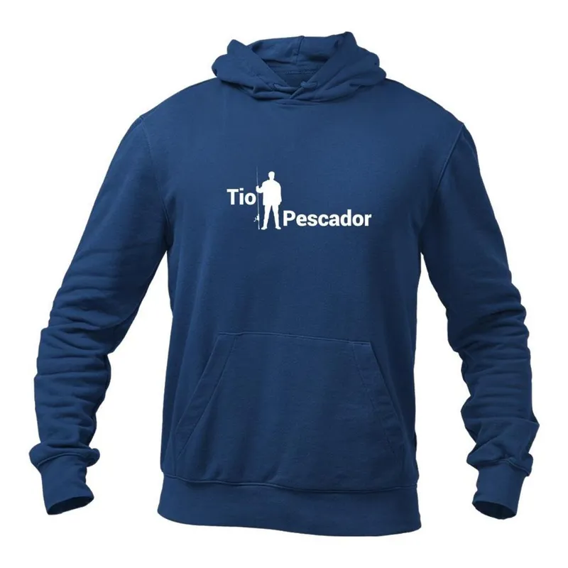 Blusa de Moletom Masculino Forrado com Capuz Pesqueiro Pescador