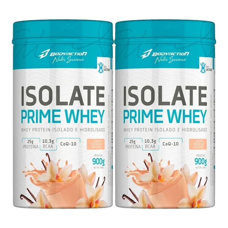 Kit 2X Isolate Prime Whey - 900g Baunilha Natural - BodyAction