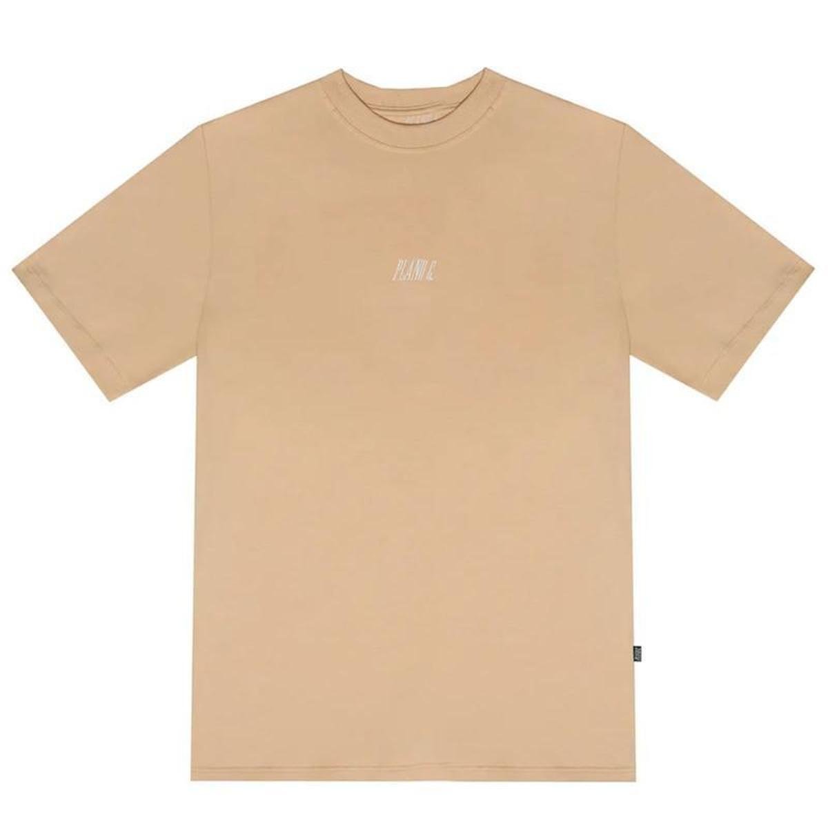 Camiseta Plano C Logo Bordado Café Cor:;Tamanho:G3