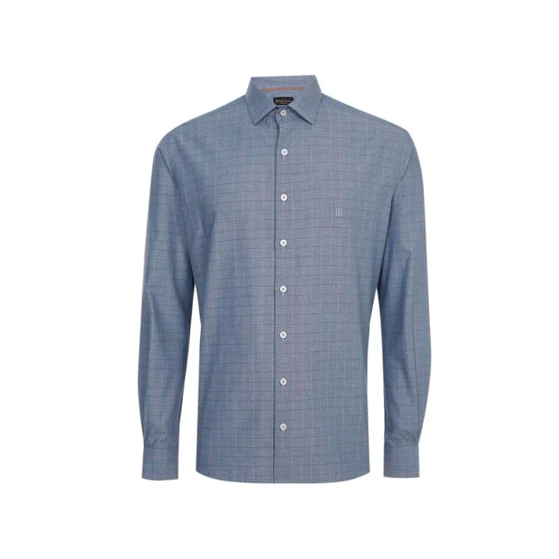 Camisa Individual Comfort Fit Xadrez Azul Medio Tam. 02