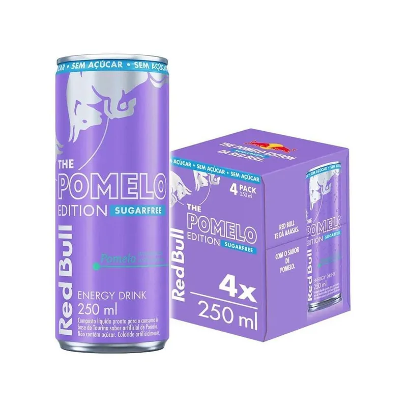 Bebida Energética Red Bull Energy Drink Edition Sugarfree Zero Açucar 250ml 4 Unidades