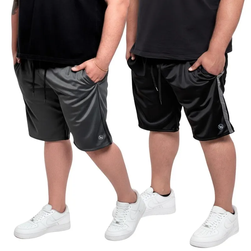 Kit 2 Bermuda Masculina Short Plus Size Esporte Com Bolsos Helanca