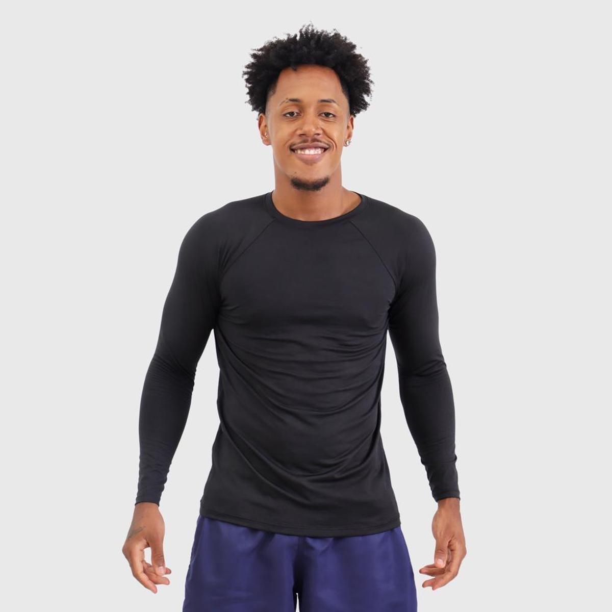 Camisa Masculina de Manga Longa com Proteção Solar UV Estilo Esportiva
