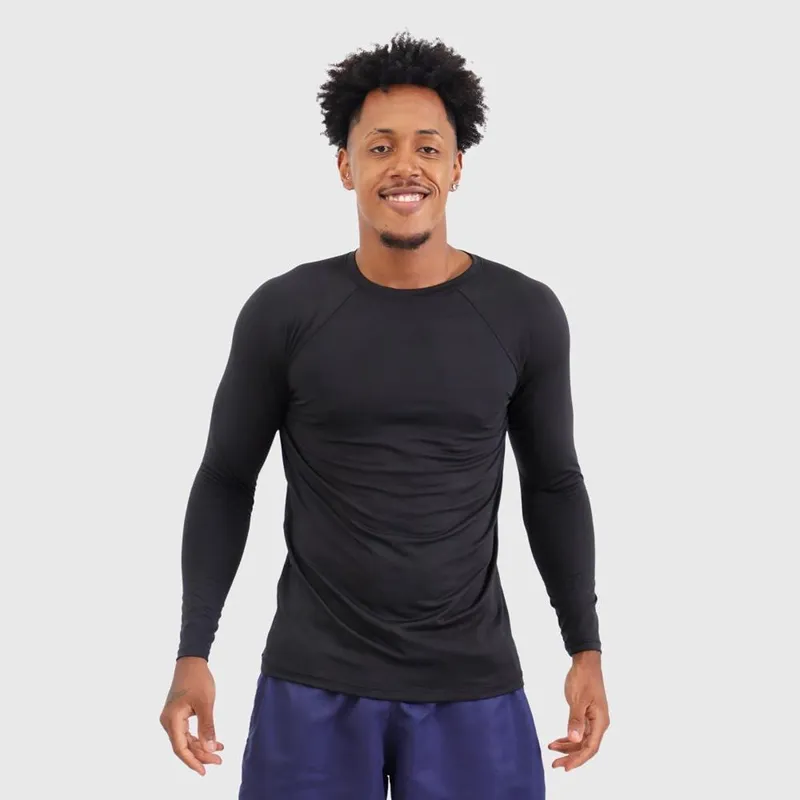 Camisa Masculina de Manga Longa com Proteção Solar UV Estilo Esportiva