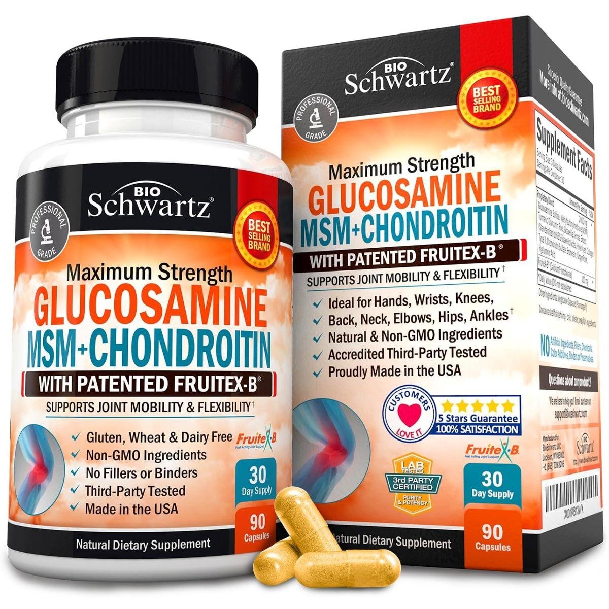 Suplemento Bioschwartz Glucosamina Condroitina Msm 2110Mg 90