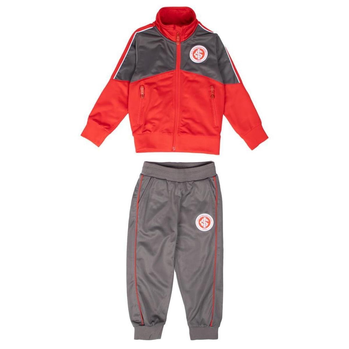 Agasalho Infantil Lotus Inter Insert Vermelho/Cinza