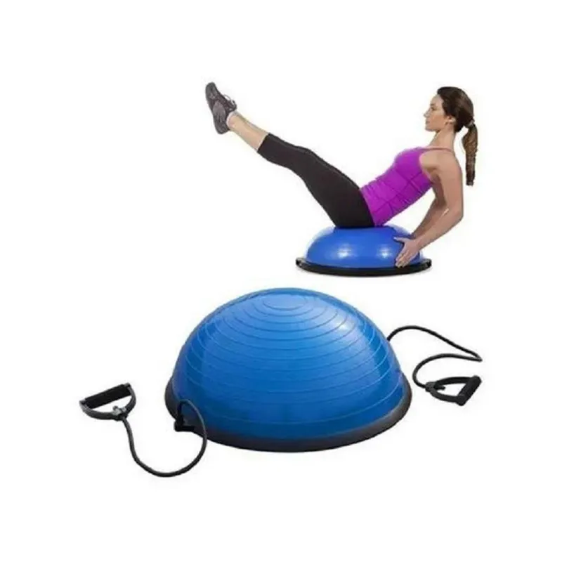 Disco De Equilibrio Meia Bola Bosu Inflavel Balance Dome Azul